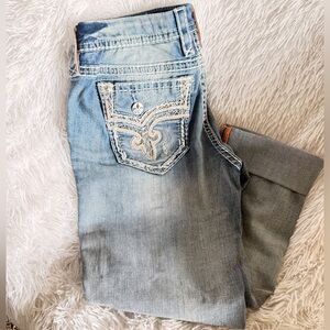Rock Revival Betty skinny cropped Light Blue Ankle Jeans 31x 22.5